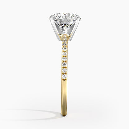 Ballad Half Coverage Diamond Ring (1/8 ct. tw.) - Round Center Stone