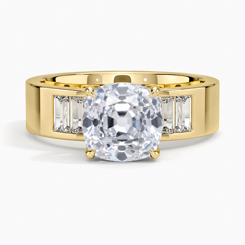 Peyton 5mm Channel-Set Diamond Ring - Old Mine Cut Center Stone