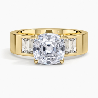 Peyton 5mm Channel-Set Diamond Ring - Old Mine Cut Center Stone