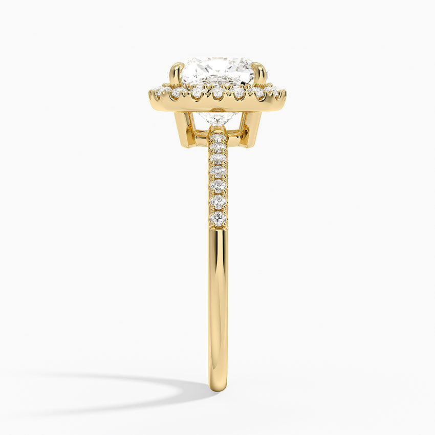 Cambria Halo Diamond Ring - Cushion Cut Center Stone