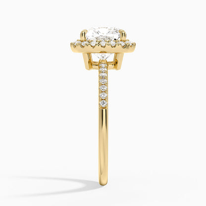 Cambria Halo Diamond Ring - Cushion Cut Center Stone