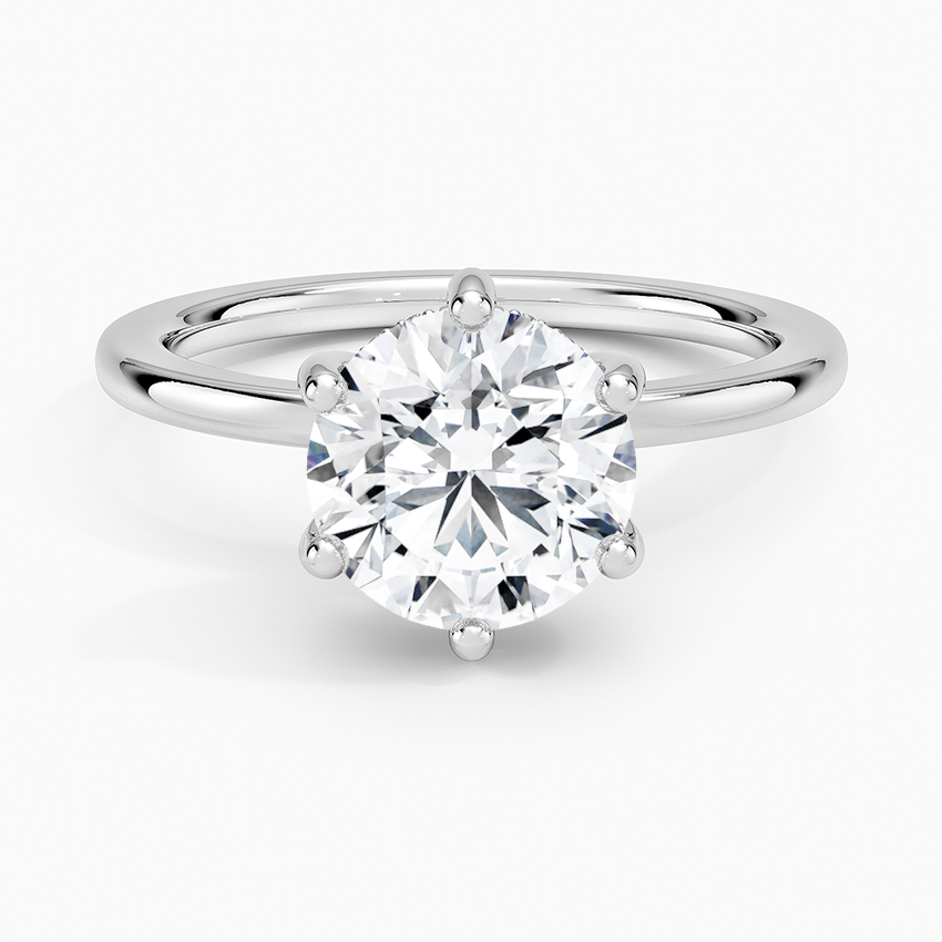 Sydney Perfect Fit Hidden Halo Six-Prong Diamond Ring - Round Center Stone
