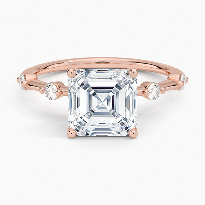Aimee 1.4mm Diamond Ring - Asscher Cut Center Stone