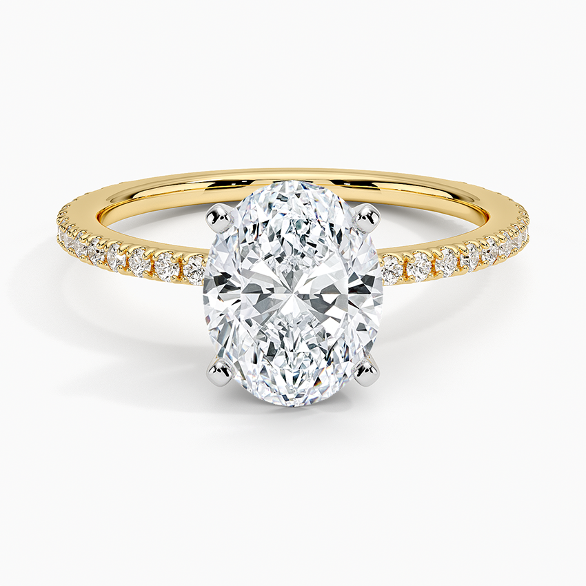 Ballad Three-Quarter Coverage Diamond Ring (1/4 ct. tw.) - Oval Center Stone