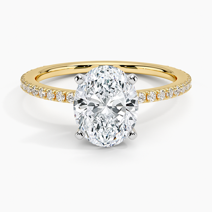 Ballad Three-Quarter Coverage Diamond Ring (1/4 ct. tw.) - Oval Center Stone