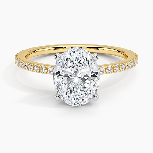 Ballad Three-Quarter Coverage Diamond Ring (1/4 ct. tw.) - Oval Center Stone