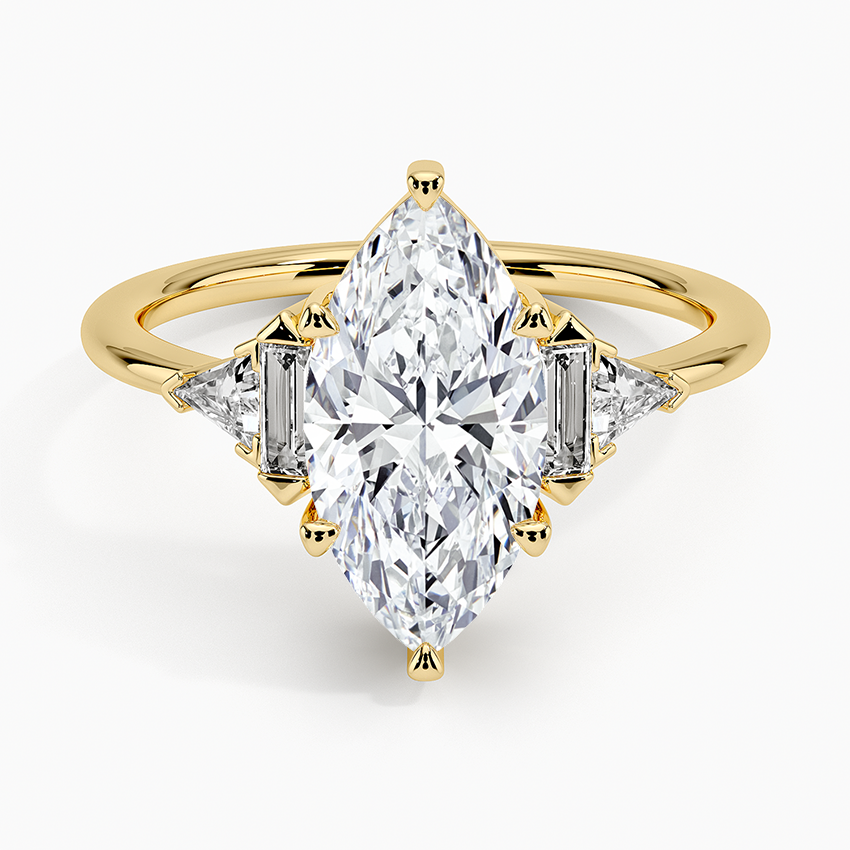 Edie Art Deco Diamond Ring (1/4 ct. tw.) - Marquise Center Stone