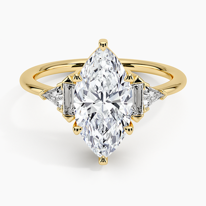 Edie Art Deco Diamond Ring (1/4 ct. tw.) - Marquise Center Stone