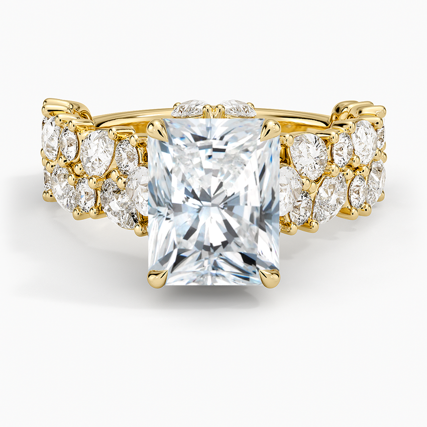 Olivetta Double Row Diamond Ring (2 1/2 ct. tw.) - Radiant Cut Center Stone
