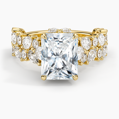 Olivetta Double Row Diamond Ring (2 1/2 ct. tw.) - Radiant Cut Center Stone