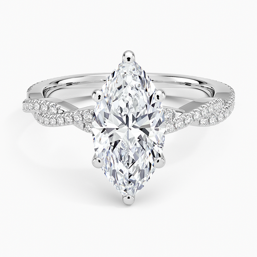 Petite Luxe Twisted Vine Diamond Ring (1/4 ct. tw.) - Marquise Center Stone