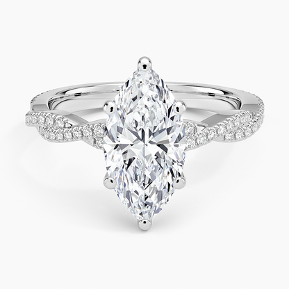Petite Luxe Twisted Vine Diamond Ring (1/4 ct. tw.) - Marquise Center Stone
