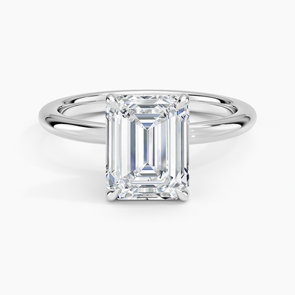 Manon Solitaire Ring - Emerald Cut Center Stone