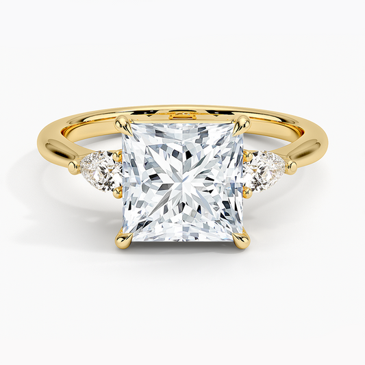 Petite Opera Three Stone Diamond Ring (1/4 ct. tw.) - Princess Cut Center Stone