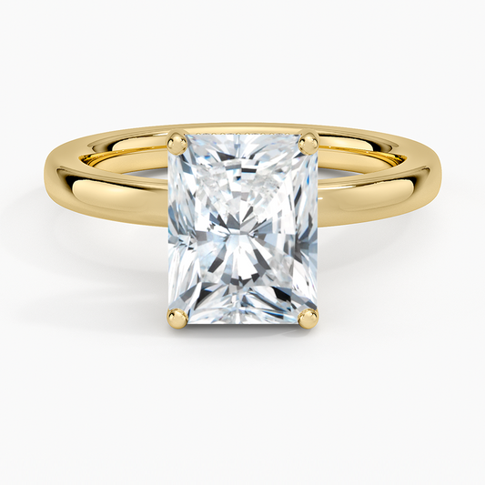 Sydney Perfect Fit Hidden Halo 2mm Diamond Ring - Radiant Cut Center Stone
