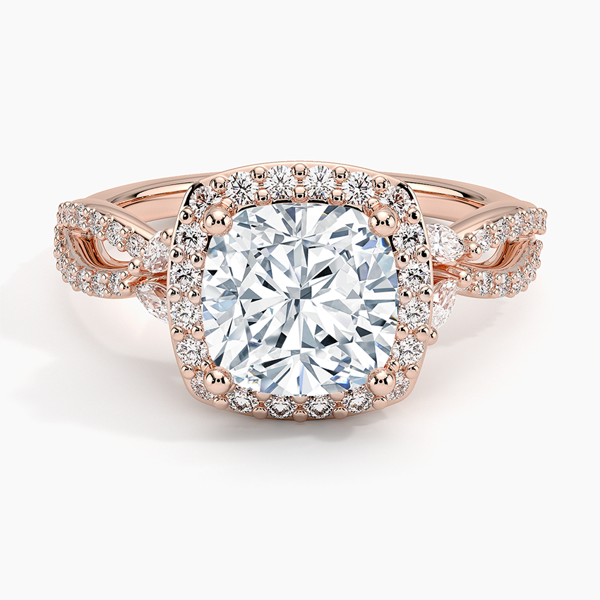 Luxe Willow Halo Diamond Ring (2/5 ct. tw.) - Cushion Cut Center Stone