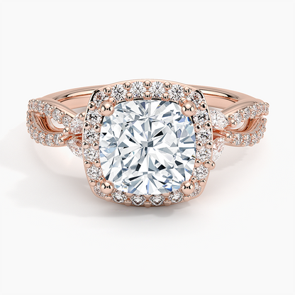 Luxe Willow Halo Diamond Ring (2/5 ct. tw.) - Cushion Cut Center Stone