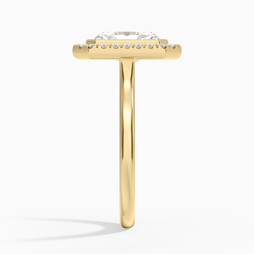 Bezel Halo Diamond Ring (1/4 ct. tw.) - Radiant Cut Center Stone