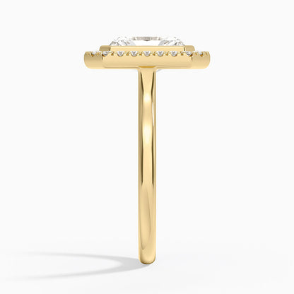 Bezel Halo Diamond Ring (1/4 ct. tw.) - Radiant Cut Center Stone