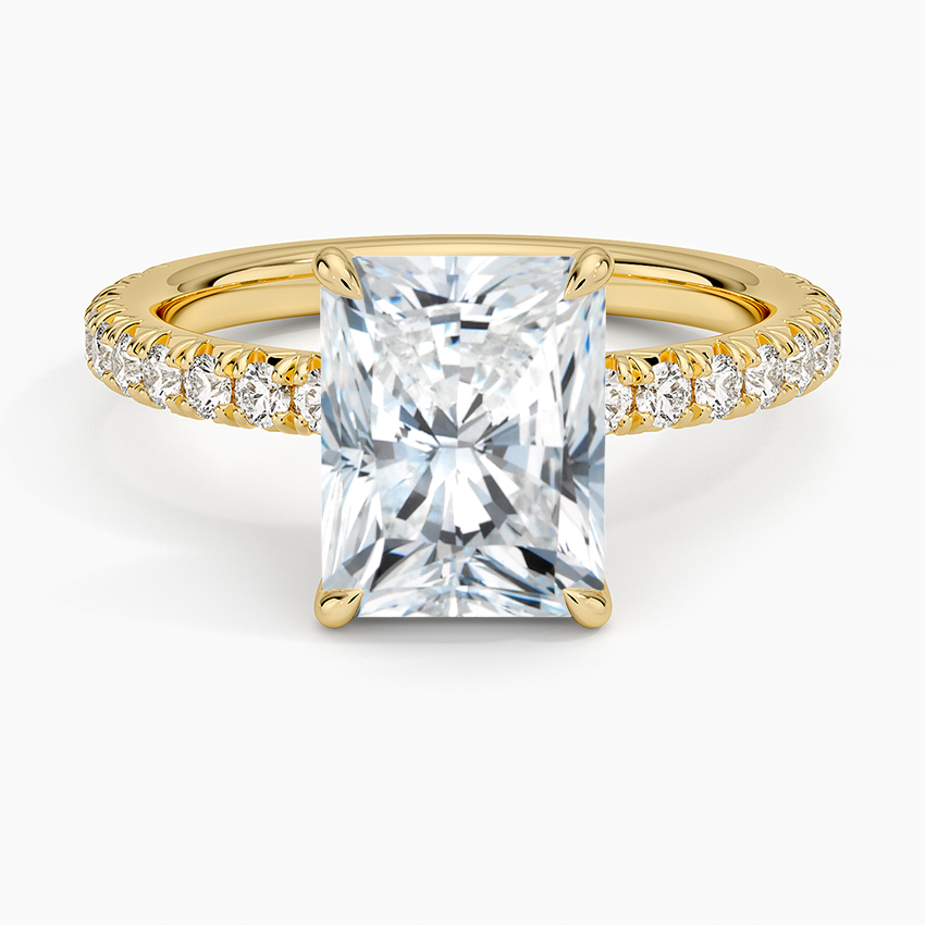 Amelie Three-Quarter Coverage Diamond Ring - Radiant Cut Center Stone