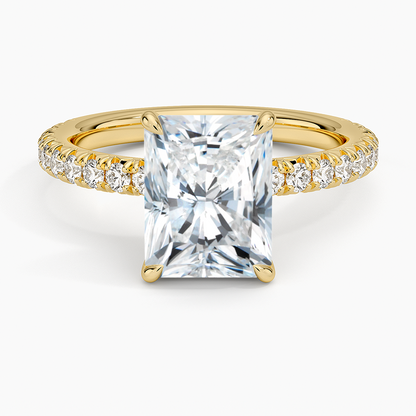 Amelie Three-Quarter Coverage Diamond Ring - Radiant Cut Center Stone