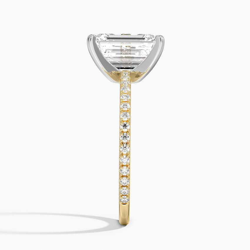 Ballad Three-Quarter Coverage Diamond Ring (1/4 ct. tw.) - Emerald Cut Center Stone
