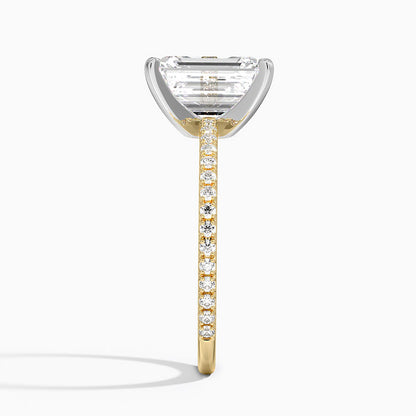 Ballad Three-Quarter Coverage Diamond Ring (1/4 ct. tw.) - Emerald Cut Center Stone