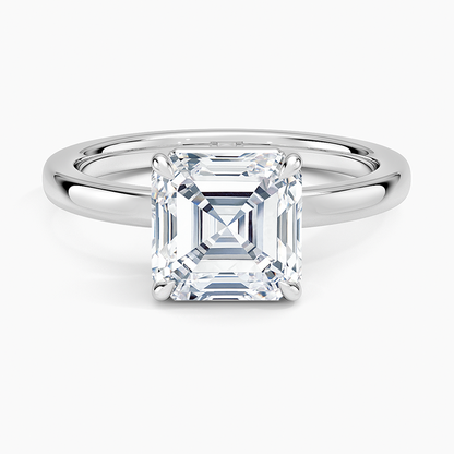 Dara Low-Profile Solitaire Ring - Asscher Cut Center Stone