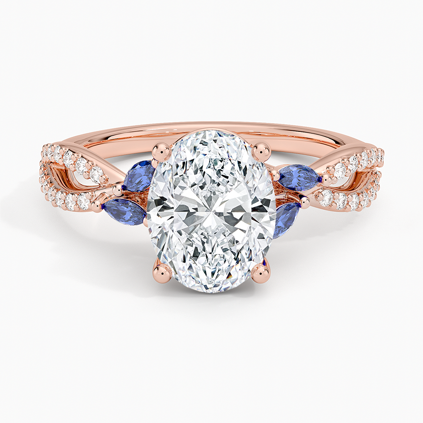 Luxe Willow Sapphire and Diamond Ring (1/8 ct. tw.) - Oval Center Stone