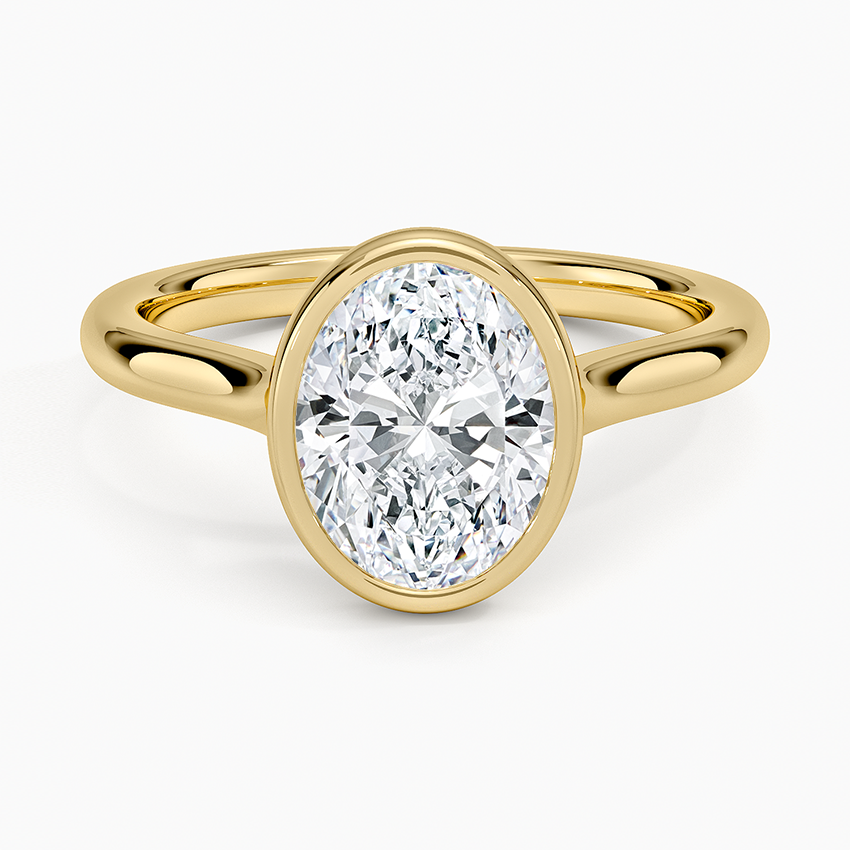 Luna 2mm Bezel Ring - Oval Cut Center Stone