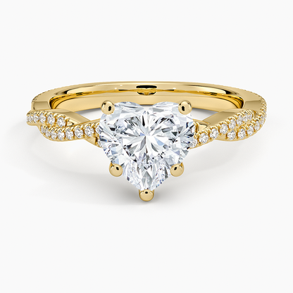 Petite Luxe Twisted Vine Diamond Ring (1/4 ct. tw.) - Heart Center Stone