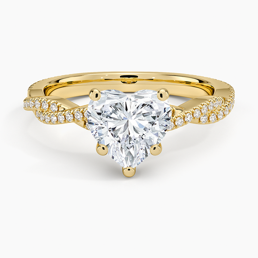 Petite Luxe Twisted Vine Diamond Ring (1/4 ct. tw.) - Heart Center Stone