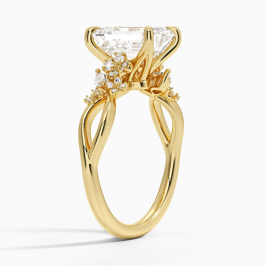 Summer Blossom Diamond Ring (1/4 ct. tw.) - Emerald Cut Center Stone
