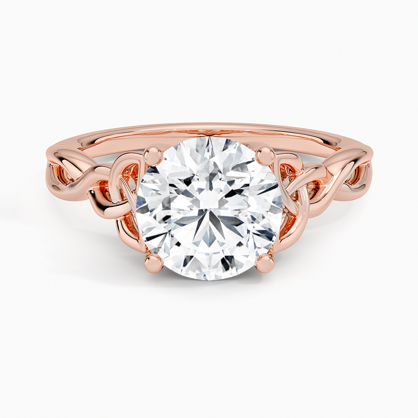 Celtic Love Knot Ring - Round Center Stone