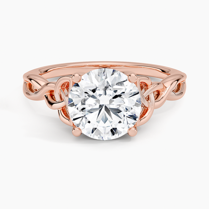 Celtic Love Knot Ring - Round Center Stone
