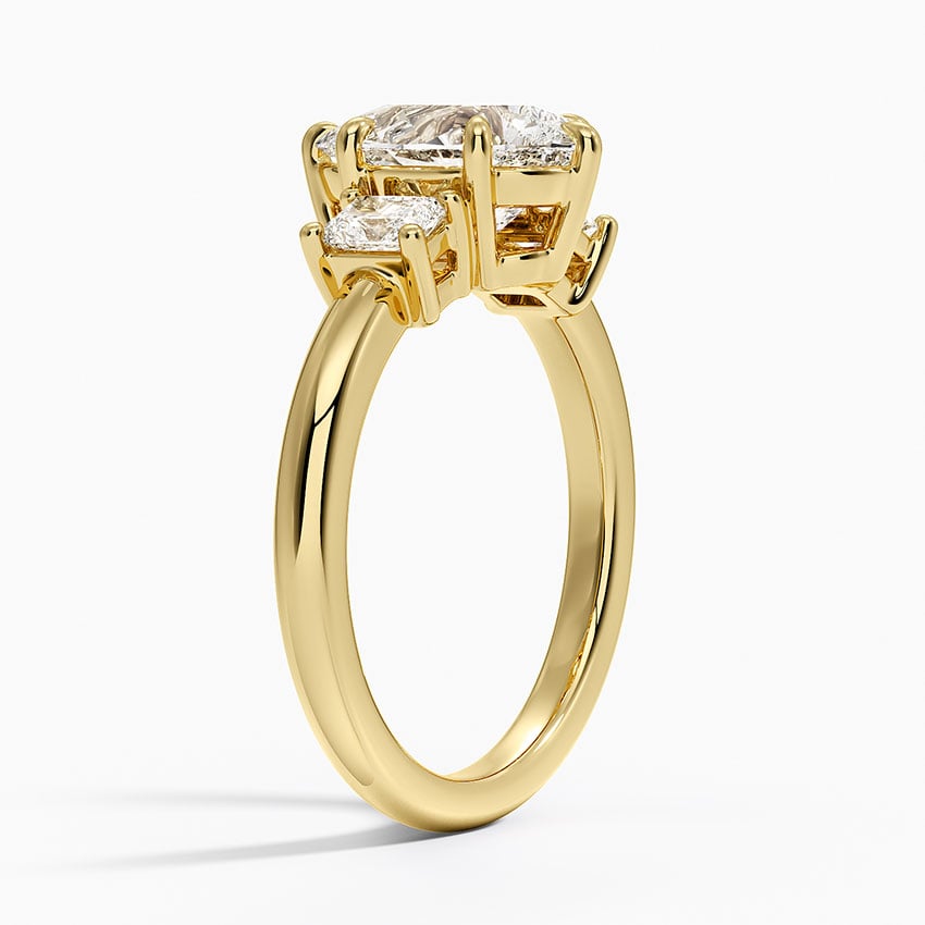 Helena Radiant-Cut Three Stone Diamond Ring (3/8 ct. tw.) - Pear Center Stone