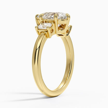 Helena Radiant-Cut Three Stone Diamond Ring (3/8 ct. tw.) - Pear Center Stone