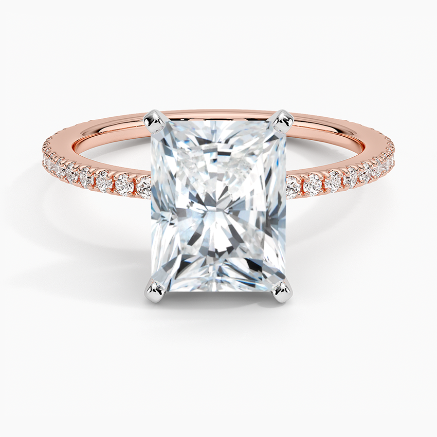 Ballad Three-Quarter Coverage Diamond Ring (1/4 ct. tw.) - Radiant Cut Center Stone