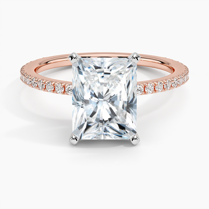 Ballad Three-Quarter Coverage Diamond Ring (1/4 ct. tw.) - Radiant Cut Center Stone