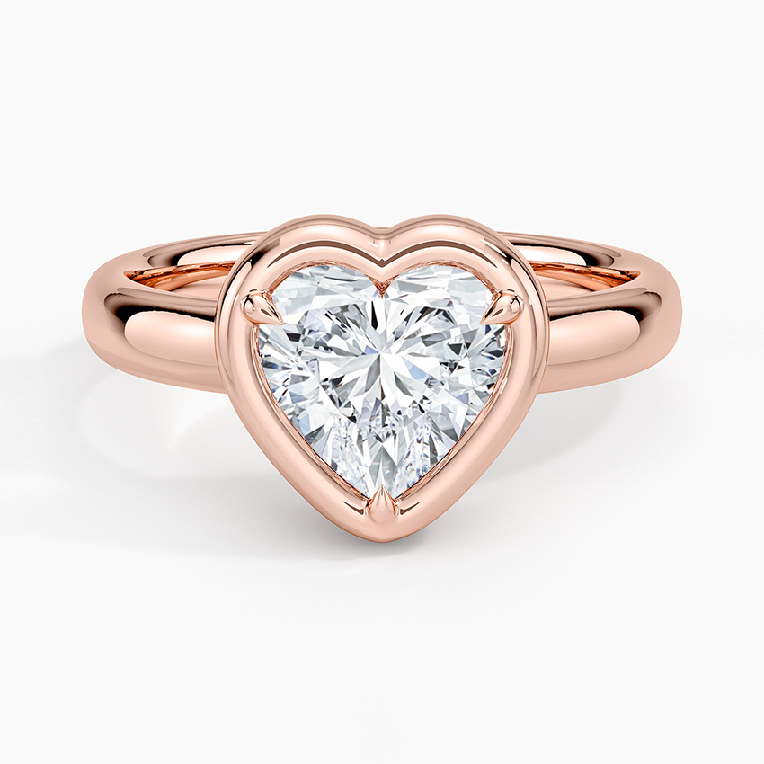Andrea Bezel Prong Ring - Heart Center Stone