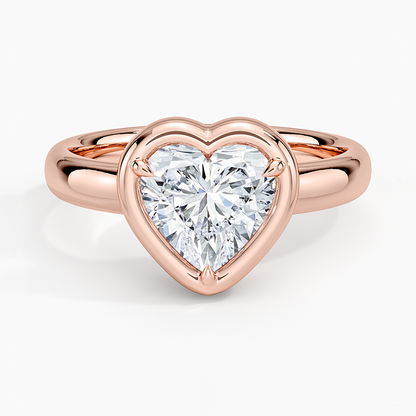 Andrea Bezel Prong Ring - Heart Center Stone