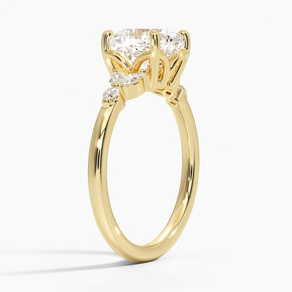 Verbena Diamond Ring - Cushion Cut Center Stone