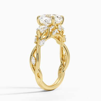 Secret Garden Three Stone Diamond Ring (3/4 ct. tw.) - Cushion Cut Center Stone