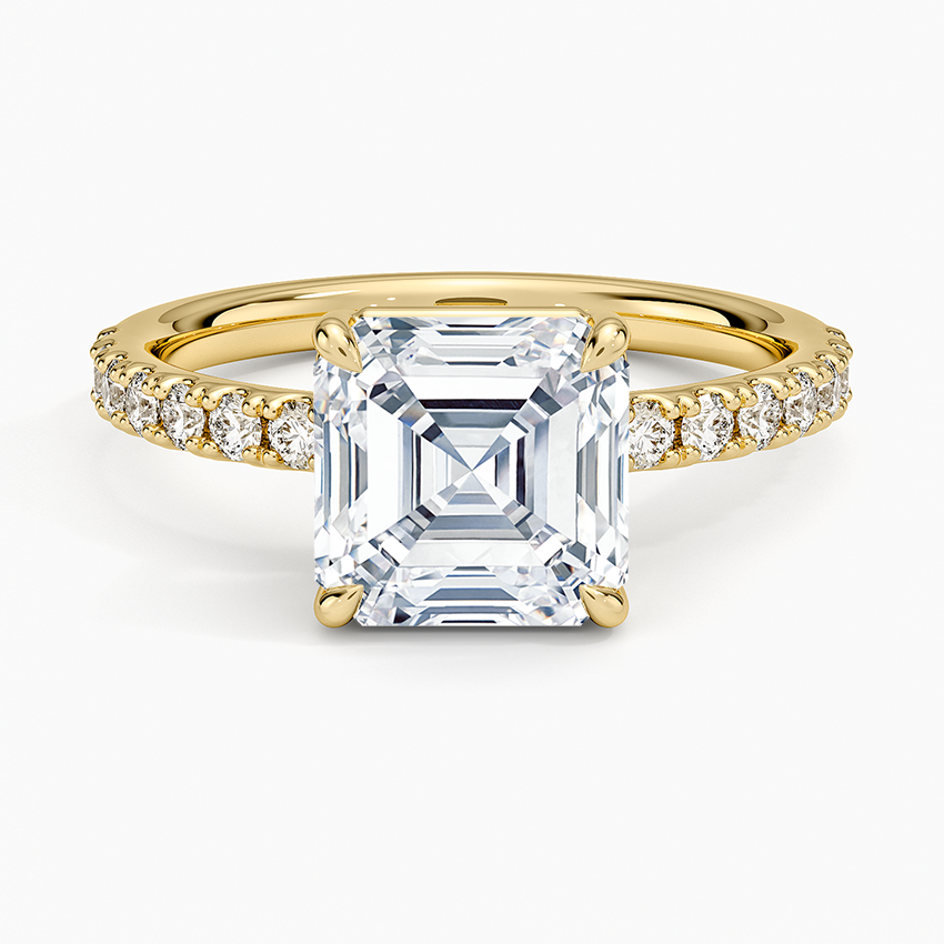 Dara Low-Profile Diamond Ring - Asscher Cut Center Stone