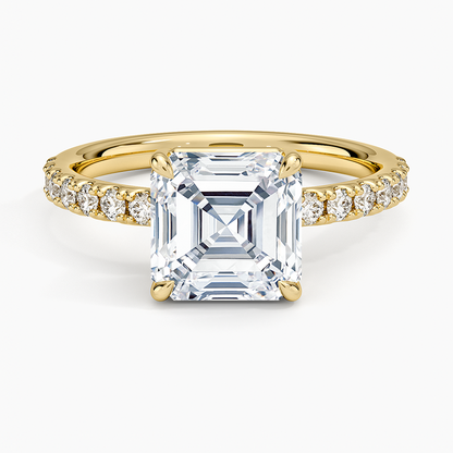 Dara Low-Profile Diamond Ring - Asscher Cut Center Stone
