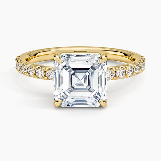 Dara Low-Profile Diamond Ring - Asscher Cut Center Stone