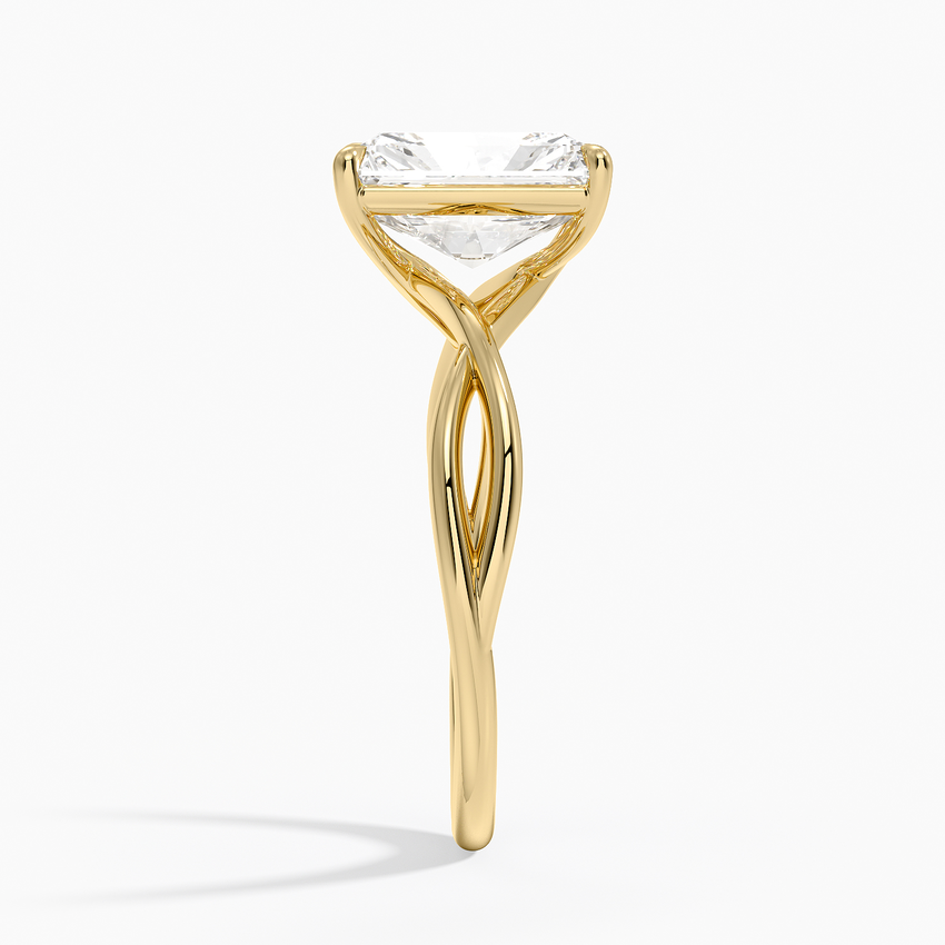 Alya Twist Solitaire Ring - Radiant Cut Center Stone
