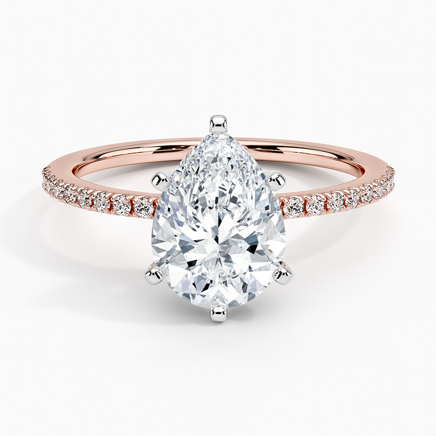 Ballad Half Coverage Diamond Ring (1/8 ct. tw.) - Pear Center Stone