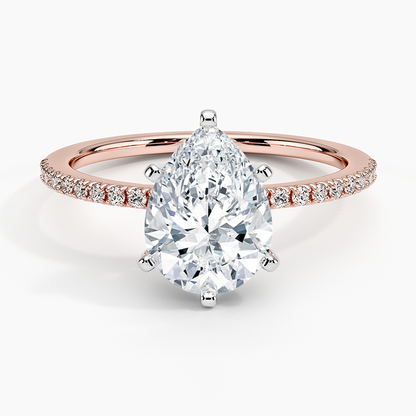 Ballad Half Coverage Diamond Ring (1/8 ct. tw.) - Pear Center Stone