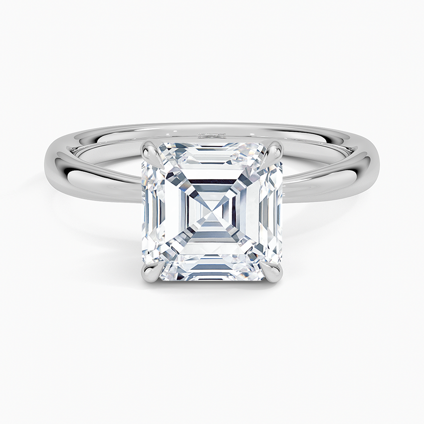 Freesia 2.7mm Solitaire Ring - Asscher Cut Center Stone